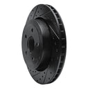 R1 06-10 Jeep Grand Cherokee Front & Rear Drilled & Slotted Black Brake Rotor Set