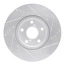 R1 06-15 Lexus GS300 Front Drilled & Slotted Silver Brake Rotor Set