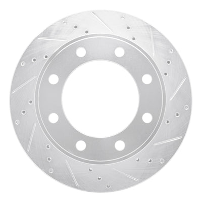 R1 99-05 Ford F-250 4WD (Super Duty) Front Right Drilled & Slotted Silver Brake Rotor