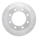 R1 99-05 Ford F-250 4WD (Super Duty) Front Right Drilled & Slotted Silver Brake Rotor