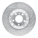 R1 04-10 Audi A8 Rear Left Drilled & Slotted Silver Brake Rotor