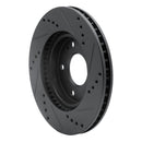 R1 00-24 Chrysler SEBRING Front Left Drilled & Slotted Black Brake Rotor
