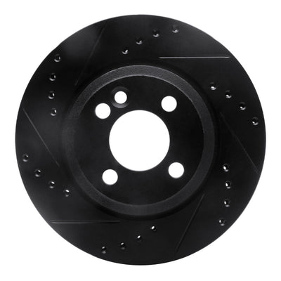 R1 02-08 Mini Cooper (Excl Clubman) Front Left Drilled & Slotted Black Brake Rotor