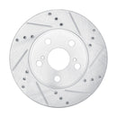 R1 10-15 Lexus CT200h Front & Rear Drilled & Slotted Silver Brake Rotor Set