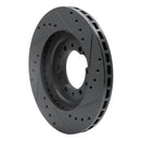 R1 90-04 Mitsubishi Montero Sport (USA/Canada) Front Left Drilled & Slotted Black Brake Rotor