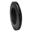 R1 05-10 Honda Odyssey Front Right Drilled & Slotted Black Brake Rotor