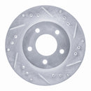 R1 98-00 Chrysler LHS Front Right Drilled & Slotted Silver Brake Rotor