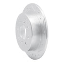 R1 88-01 Acura Integra Rear Right Drilled & Slotted Silver Brake Rotor