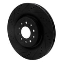 R1 00-06 Jaguar XKR Front Left Drilled & Slotted Black Brake Rotor