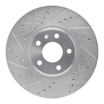 R1 11-17 Audi Q5 (Mexico) Front Left Drilled & Slotted Silver Brake Rotor