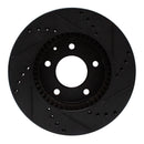 R1 95-06 Mazda Millenia Front Left Drilled & Slotted Black Brake Rotor