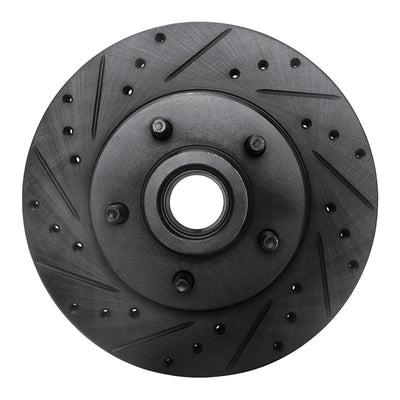 R1 80-83 Ford F-150 RWD Front Left Drilled & Slotted Black Brake Rotor