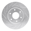 R1 05-07 Infiniti QX56 Front Right Drilled & Slotted Silver Brake Rotor