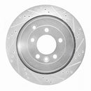 R1 05-16 Land Rover LR4 Rear Right Drilled & Slotted Silver Brake Rotor