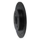 R1 02-04 Ford Focus Rear Right Drilled & Slotted Black Brake Rotor