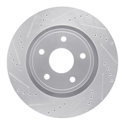 R1 04-06 Dodge Ram 1500 Pickup Front Left Drilled & Slotted Silver Brake Rotor