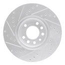 R1 03-11 Cadillac BLS (Mexico) Front Right Drilled & Slotted Silver Brake Rotor
