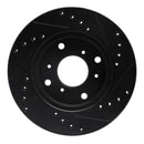 R1 98-02 Acura CL Front Left Drilled & Slotted Black Brake Rotor