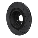 R1 10-14 BMW X5 Rear Left Drilled & Slotted Black Brake Rotor