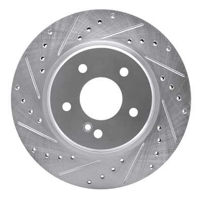 R1 98-09 Chrysler Crossfire Rear Left Drilled & Slotted Silver Brake Rotor