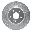 R1 98-09 Chrysler Crossfire Rear Left Drilled & Slotted Silver Brake Rotor