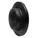 R1 95-06 Jaguar XJR Rear Right Drilled & Slotted Black Brake Rotor