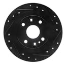 R1 1990-2003 Ford Escort Rear Right Drilled & Slotted Black Brake Rotor