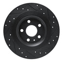 R1 -25 Volvo XC40 Rear Left Drilled & Slotted Black Brake Rotor