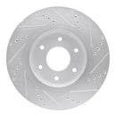 R1 05-07 Infiniti QX56 Front Left Drilled & Slotted Silver Brake Rotor