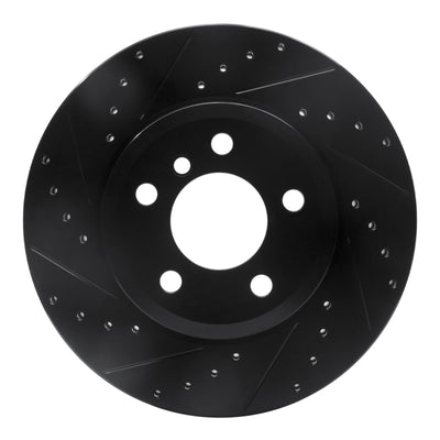 R1 04-10 BMW X3 Front Left Drilled & Slotted Black Brake Rotor