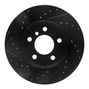 R1 04-10 BMW X3 Front Left Drilled & Slotted Black Brake Rotor