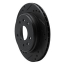 R1 86-91 Mazda RX-7 Rear Left Drilled & Slotted Black Brake Rotor