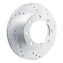 R1 80-93 Dodge W200 Front Right Drilled & Slotted Silver Brake Rotor