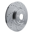 R1 20-25 Ford Explorer Front Right Drilled & Slotted Silver Brake Rotor