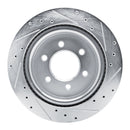 R1 21-25 Ford BRONCO Rear Left Drilled & Slotted Silver Brake Rotor