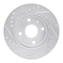 R1 90-01 Ford Escort Front Right Drilled & Slotted Silver Brake Rotor