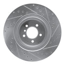 R1 07-08 BMW ALPINA B7 Rear Left Drilled & Slotted Silver Brake Rotor