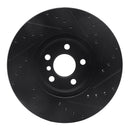 R1 15-25 BMW X2 Front Left Drilled & Slotted Black Brake Rotor