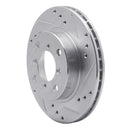 R1 95-02 Suzuki Esteem Front Right Drilled & Slotted Silver Brake Rotor