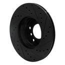 R1 96-03 BMW 528I Front Left Drilled & Slotted Black Brake Rotor