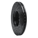 R1 10-16 Volvo XC60 Front Right Drilled & Slotted Black Brake Rotor