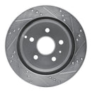 R1 10-17 Chevrolet Equinox Rear Left Drilled & Slotted Silver Brake Rotor