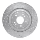R1 19-22 Genesis G90 Rear Drilled & Slotted Silver Brake Rotor Set