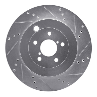 R1 17-25 Subaru BRZ Rear Right Drilled & Slotted Silver Brake Rotor