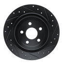 R1 21-25 Ford Mustang Mach-E Rear Right Drilled & Slotted Black Brake Rotor