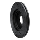R1 20-25 Hyundai Kona Front Left Drilled & Slotted Black Brake Rotor