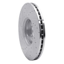 R1 10-16 Volvo XC60 Front Right Drilled & Slotted Silver Brake Rotor