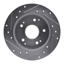 R1 97-01 Acura Integra Rear Right Drilled & Slotted Silver Brake Rotor