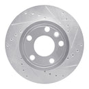 R1 92-95 Volkswagen EuroVan Front Right Drilled & Slotted Silver Brake Rotor