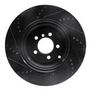 R1 10-12 Land Rover Range Rover Rear Right Drilled & Slotted Black Brake Rotor